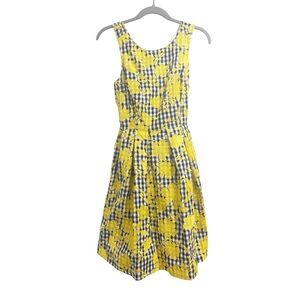 1901 Embroidered Cross Back Cotton Gingham Dress